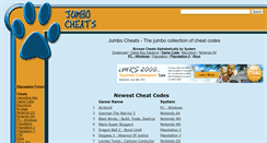 Desktop Screenshot of jumbocheats.com