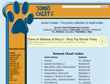 Tablet Screenshot of jumbocheats.com